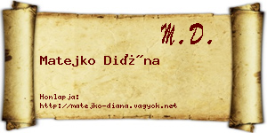 Matejko Diána névjegykártya