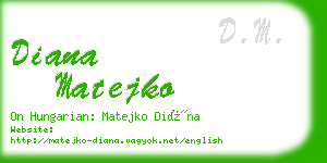 diana matejko business card